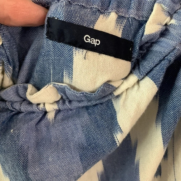 Gap strapless summer dress women's small, blue and white chevron print - Picture 3 of 5